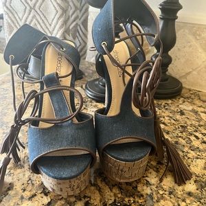 Adeline lace up heel